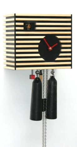 Modern Cuckoo ClockBauhaus Design, Black, 8 Day