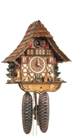 Cuckoo ClockBlack Forest House With Moving Beer Drinker