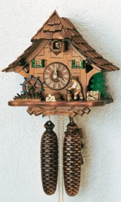 Cuckoo ClockBlack Forest House With Moving Wood Chopper