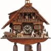 Cuckoo ClockBlack Forest House With 2 Moving Wood Choppers And Mill Wheel