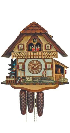Cuckoo ClockBlack Forest House With Moving Horse