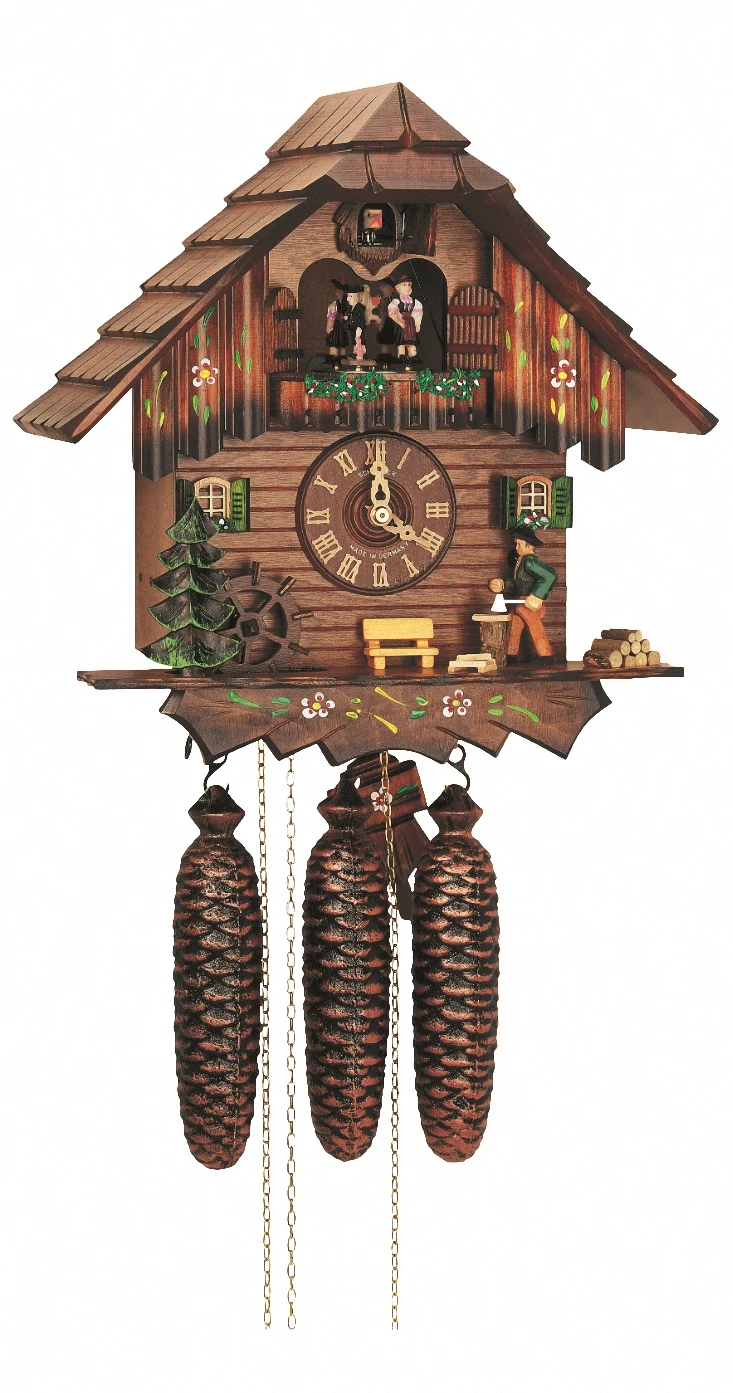 Cuckoo ClockBlack Forest House With Moving Wood Chopper And Mill Wheel 3 Cuckoo ClockBlack Forest House With Moving Wood Chopper And Mill Wheel