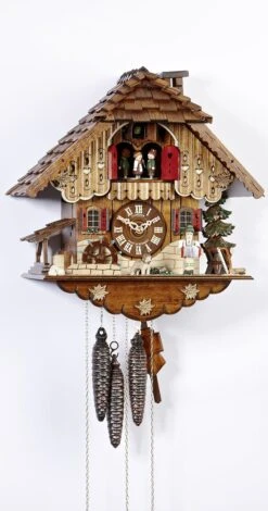 Cuckoo ClockBlack Forest House, Turning Mill-wheel