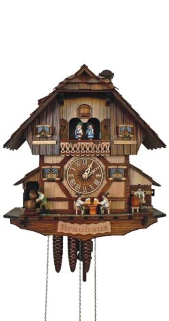 Cuckoo ClockBlack Forest House With Moving Beer Drinkers