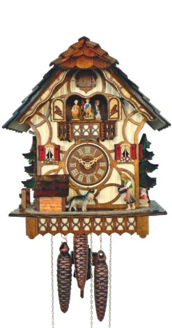 Cuckoo ClockBlack Forest House With Moving Dog
