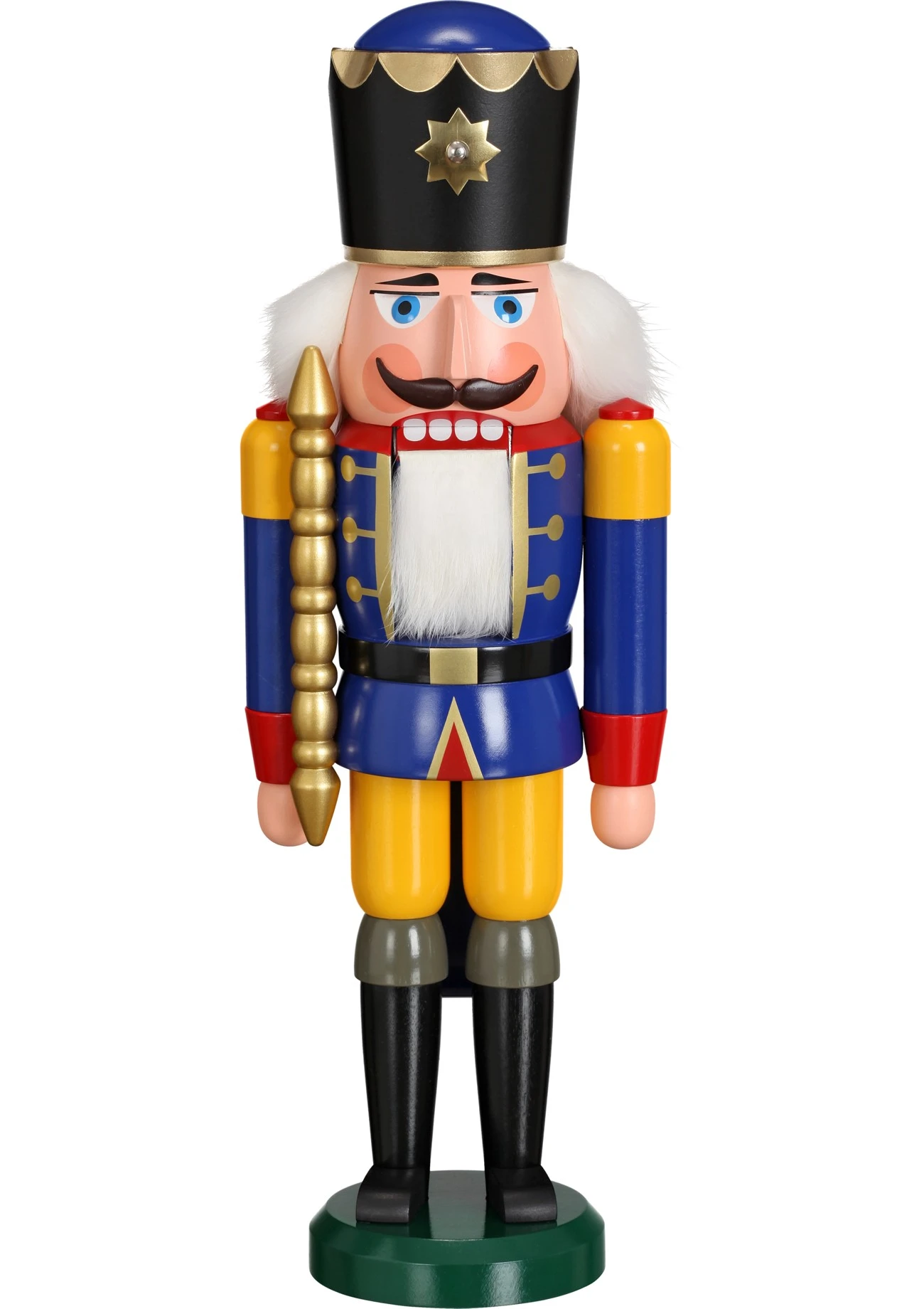 German Nutcracker King Blue, Height 39 Cm / 15 Inch, Original Erzgebirge By Seiffener Volkskunst SV 11201/2 3 German Nutcracker King Blue, Height 39 Cm / 15 Inch, Original Erzgebirge By Seiffener Volkskunst SV 11201/2