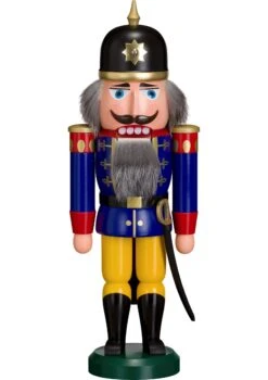 German Nutcracker Soldier Blue, Height 37 Cm / 15 Inch, Original Erzgebirge By Seiffener Volkskunst SV 11205/2