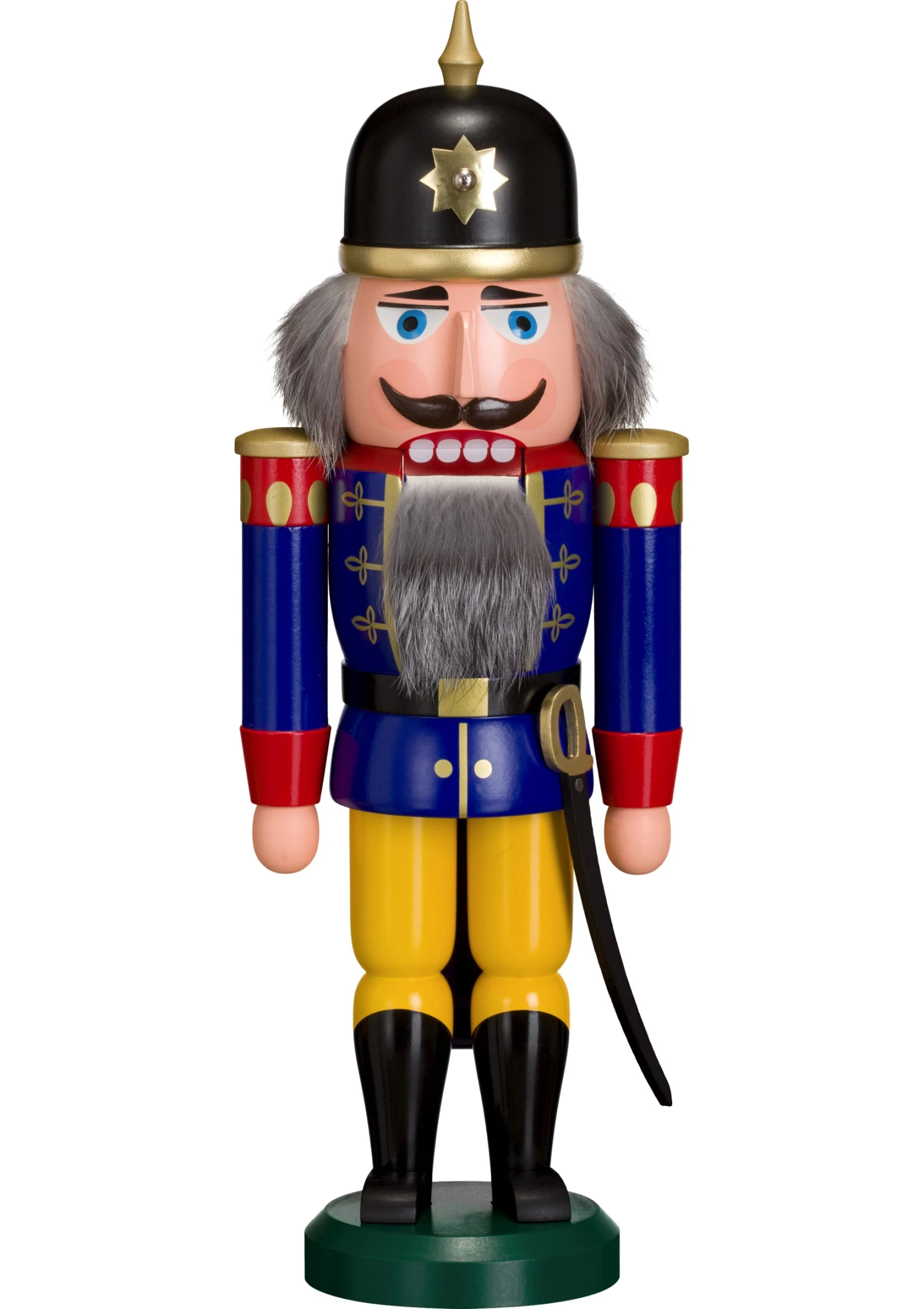 German Nutcracker Soldier Blue, Height 37 Cm / 15 Inch, Original Erzgebirge By Seiffener Volkskunst SV 11205/2 3 German Nutcracker Soldier Blue, Height 37 Cm / 15 Inch, Original Erzgebirge By Seiffener Volkskunst SV 11205/2