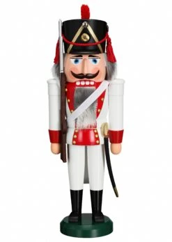German Nutcracker Grenadier, Height 39 Cm / 15 Inch, Original Erzgebirge By Seiffener Volkskunst