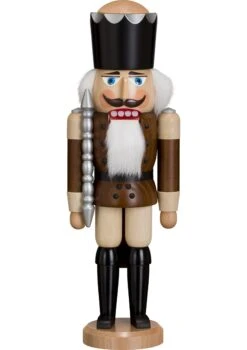 German Nutcracker King Ash-tree Brown, Height 39 Cm / 15 Inch, Original Erzgebirge By Seiffener Volkskunst SV 11211/6