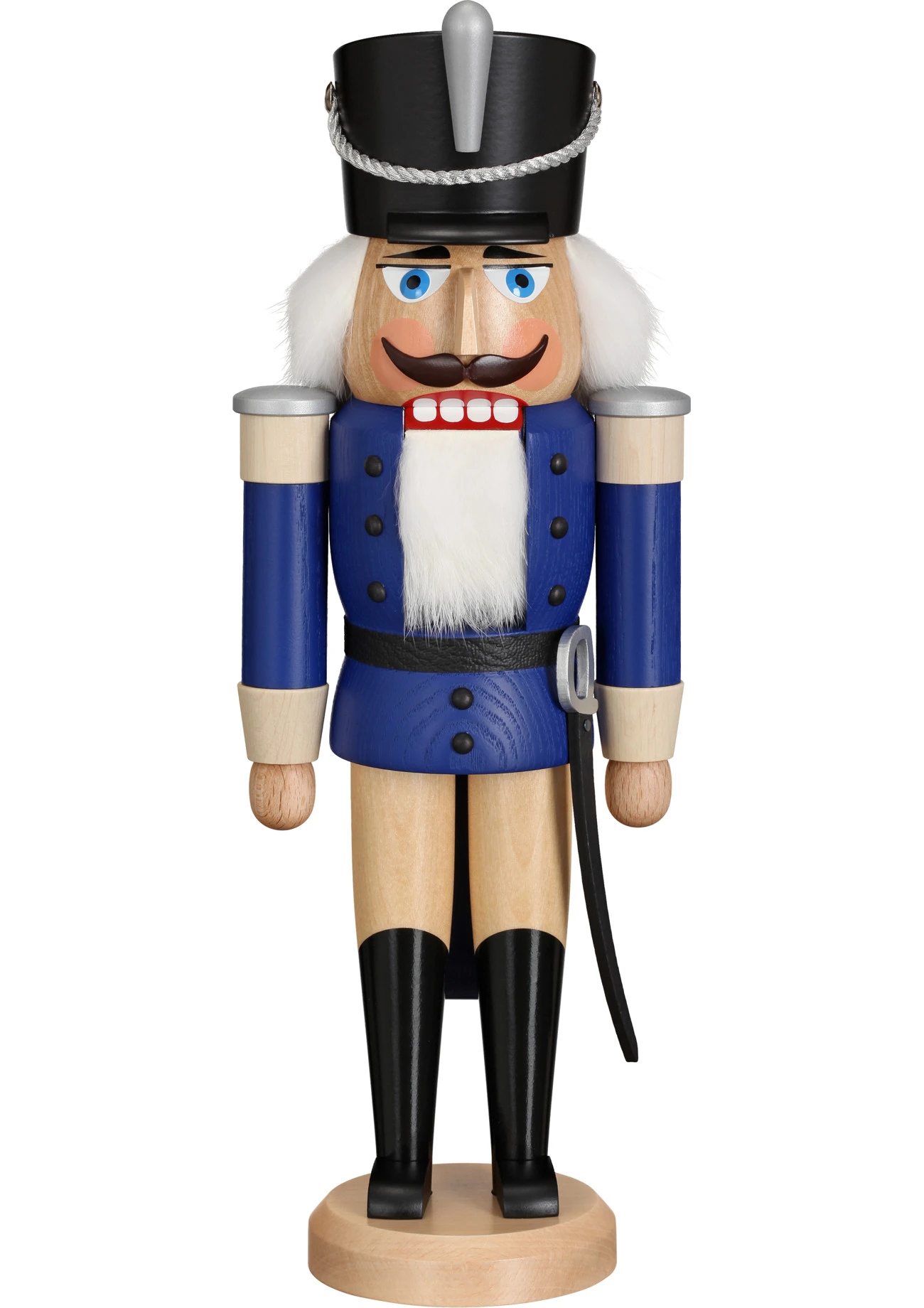 German Nutcracker Hussar Ash-tree Blue, Height 37 Cm / 15 Inch, Original Erzgebirge By Seiffener Volkskunst SV 11212/2 3 German Nutcracker Hussar Ash-tree Blue, Height 37 Cm / 15 Inch, Original Erzgebirge By Seiffener Volkskunst SV 11212/2