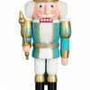German Nutcracker King White-turquoise, Height 40 Cm / 16 Inch, Original Erzgebirge By Seiffener Volkskunst 1 German Nutcracker King White-turquoise, Height 40 Cm / 16 Inch, Original Erzgebirge By Seiffener Volkskunst -Modern cuckoo clocks Store sv 11256
