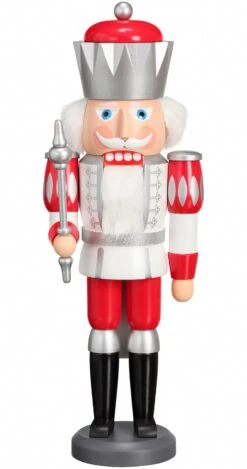 German Nutcracker Red, Height 40 Cm / 16 Inch, Original Erzgebirge By Seiffener Volkskunst SV 11261