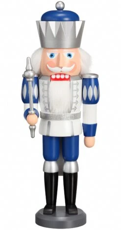 German Nutcracker Blue, Height 40 Cm / 16 Inch, Original Erzgebirge By Seiffener Volkskunst SV 11262