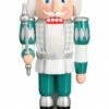 German Nutcracker Turquoise, Height 40 Cm / 16 Inch, Original Erzgebirge By Seiffener Volkskunst SV 11263 -Modern cuckoo clocks Store sv 11263