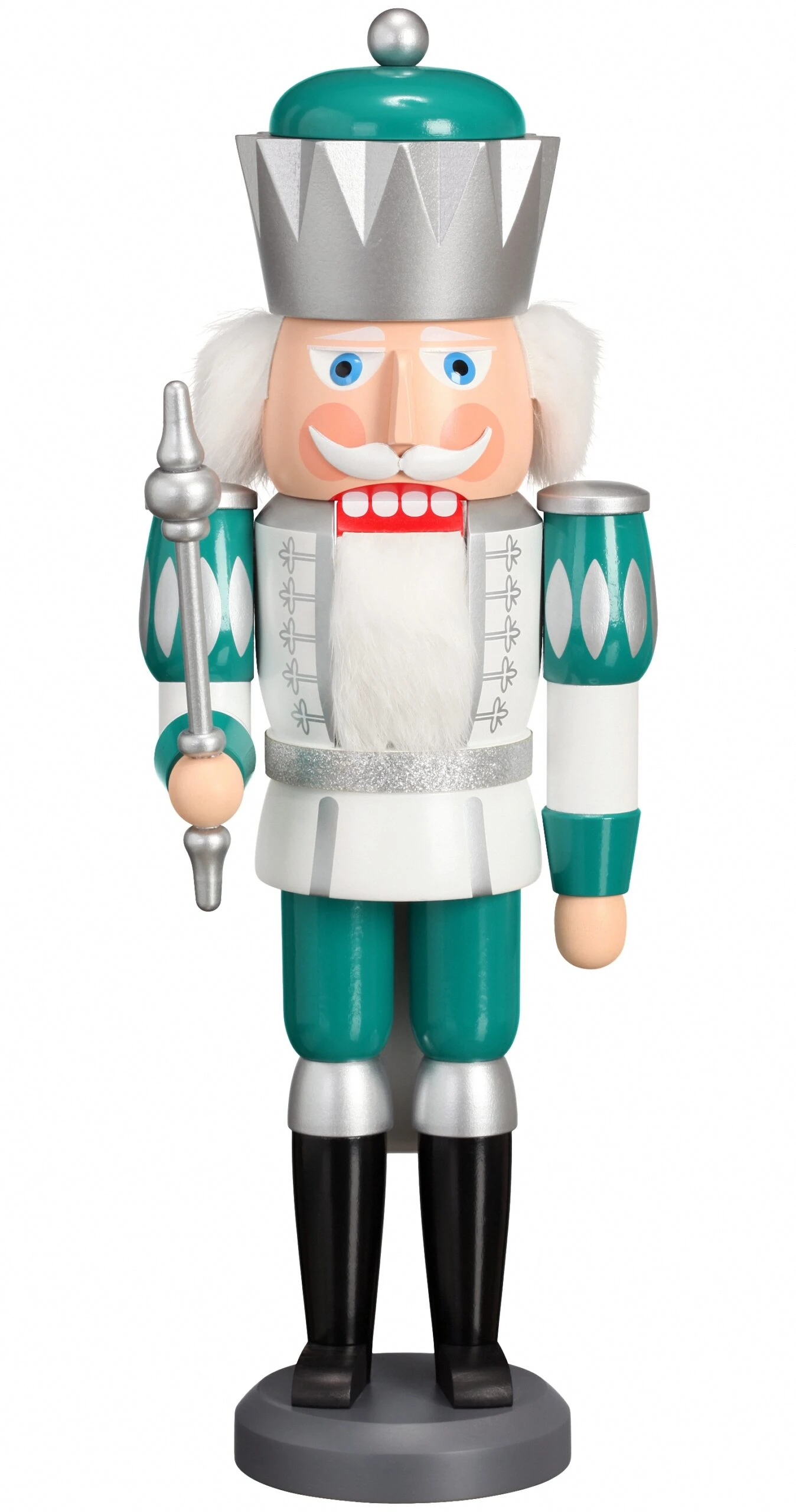 German Nutcracker Turquoise, Height 40 Cm / 16 Inch, Original Erzgebirge By Seiffener Volkskunst SV 11263 3 German Nutcracker Turquoise, Height 40 Cm / 16 Inch, Original Erzgebirge By Seiffener Volkskunst SV 11263