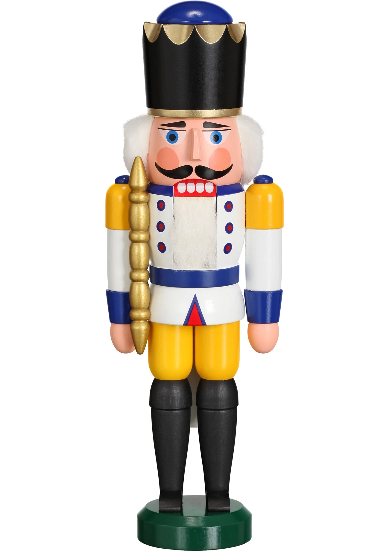 German Nutcracker King White, Height 29 Cm / 11 Inch, Original Erzgebirge By Seiffener Volkskunst SV 11301/3 3 German Nutcracker King White, Height 29 Cm / 11 Inch, Original Erzgebirge By Seiffener Volkskunst SV 11301/3