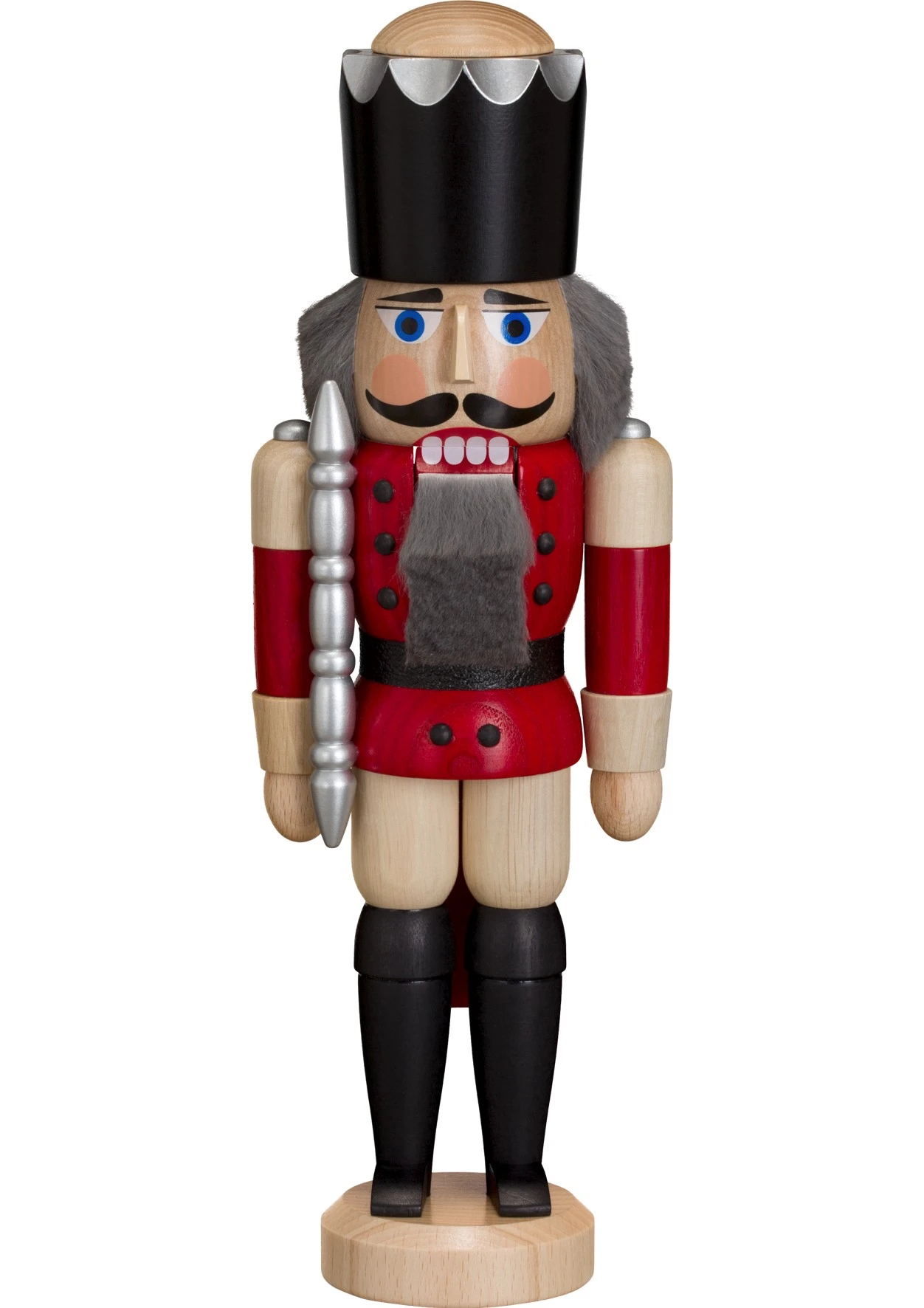 German Nutcracker King Ash-tree Red, Height 29 Cm / 11 Inch, Original Erzgebirge By Seiffener Volkskunst 3 German Nutcracker King Ash-tree Red, Height 29 Cm / 11 Inch, Original Erzgebirge By Seiffener Volkskunst