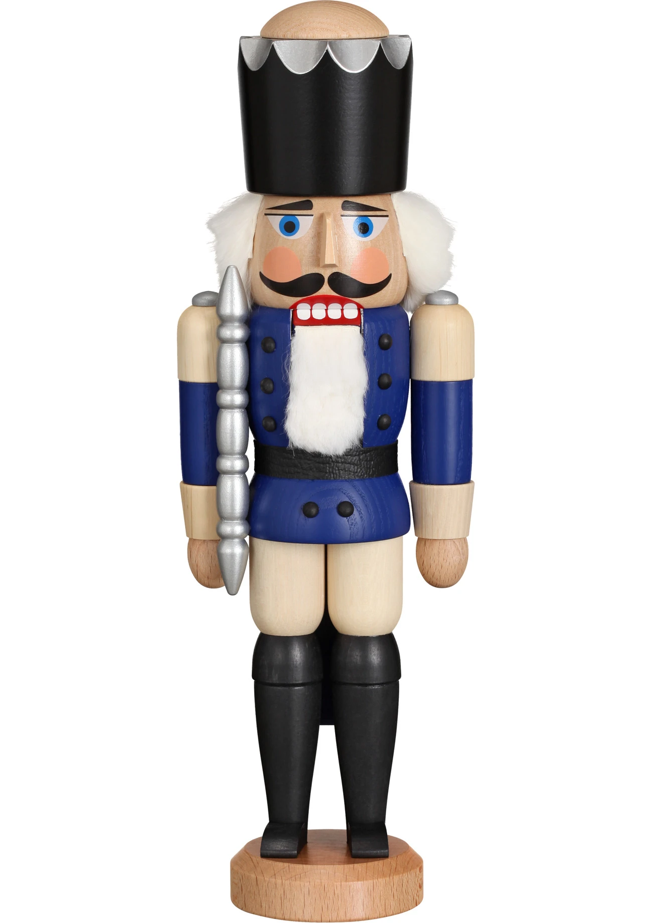 German Nutcracker King Ash-tree Blue, Height 29 Cm / 11 Inch, Original Erzgebirge By Seiffener Volkskunst SV 11311/2 3 German Nutcracker King Ash-tree Blue, Height 29 Cm / 11 Inch, Original Erzgebirge By Seiffener Volkskunst SV 11311/2
