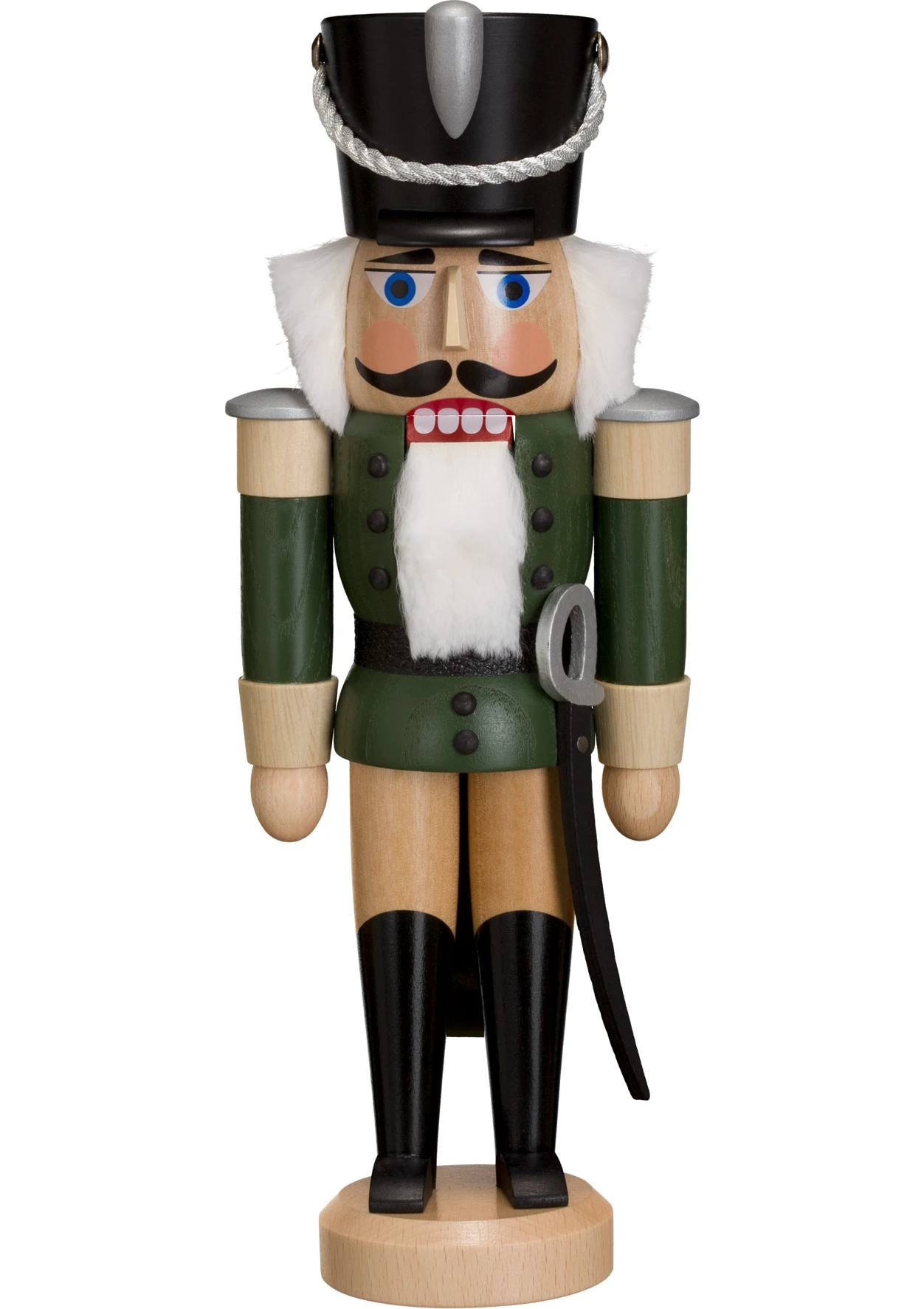 German Nutcracker Hussar Ash-tree Green, Height 28 Cm / 11 Inch, Original Erzgebirge By Seiffener Volkskunst 3 German Nutcracker Hussar Ash-tree Green, Height 28 Cm / 11 Inch, Original Erzgebirge By Seiffener Volkskunst