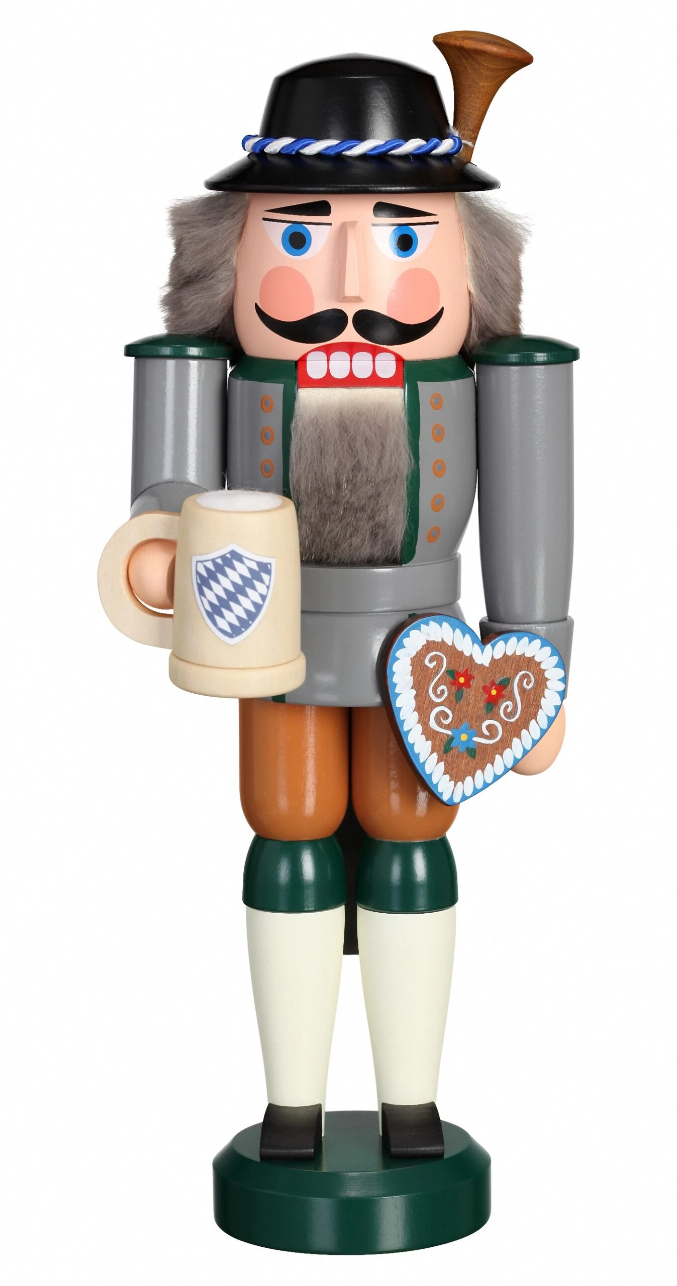 German Nutcracker Bavarian On Oktoberfest, Height 27 Cm / 11 Inch, Original Erzgebirge By Seiffener Volkskunst 3 German Nutcracker Bavarian On Oktoberfest, Height 27 Cm / 11 Inch, Original Erzgebirge By Seiffener Volkskunst
