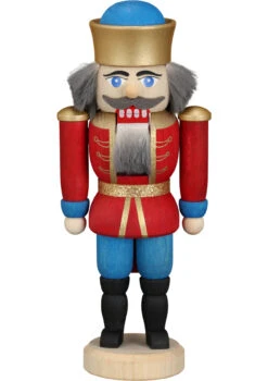 German Nutcracker King Red, Height 12 Cm / 5 Inch, Original Erzgebirge By Seiffener Volkskunst SV 11401/1