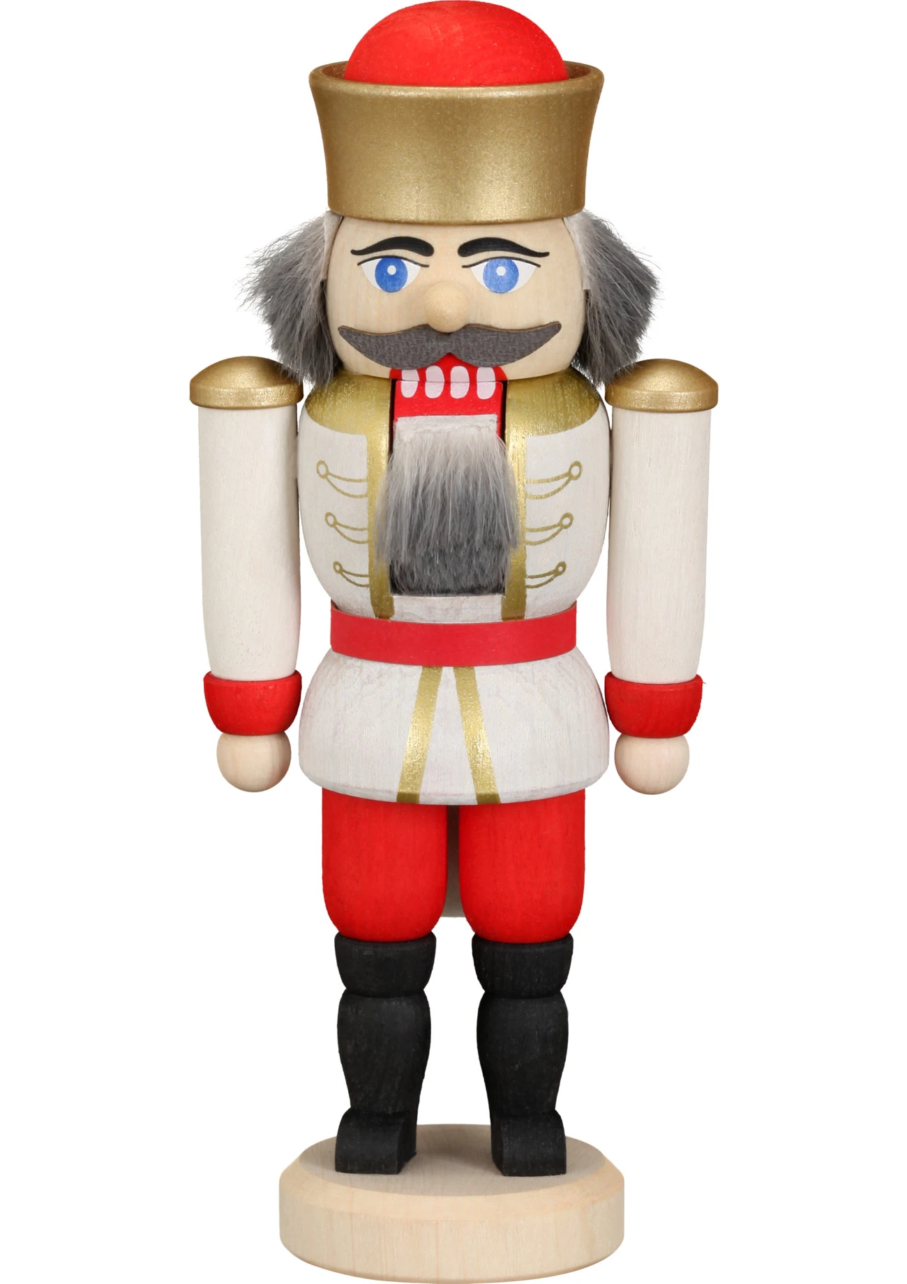 German Nutcracker King White, Height 12 Cm / 5 Inch, Original Erzgebirge By Seiffener Volkskunst SV 11401/3 3 German Nutcracker King White, Height 12 Cm / 5 Inch, Original Erzgebirge By Seiffener Volkskunst SV 11401/3