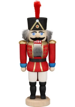German Nutcracker Hussar Red, Height 15 Cm / 6 Inch, Original Erzgebirge By Seiffener Volkskunst SV 11402/1