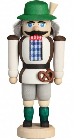 German Nutcracker Bavarian On Oktoberfest, Height 12 Cm / 5 Inch, Original Erzgebirge By Seiffener Volkskunst