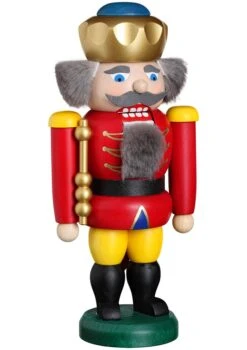 German Nutcracker King Red, Height 20 Cm / 8 Inch, Original Erzgebirge By Seiffener Volkskunst SV 11451/1