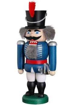 German Nutcracker Hussar Blue, Height 20 Cm / 8 Inch, Original Erzgebirge By Seiffener Volkskunst SV 11452/2