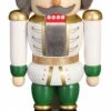 German Nutcracker King White-green, Height 20 Cm / 9 Inch, Original Erzgebirge By Seiffener Volkskunst -Modern cuckoo clocks Store sv 11471