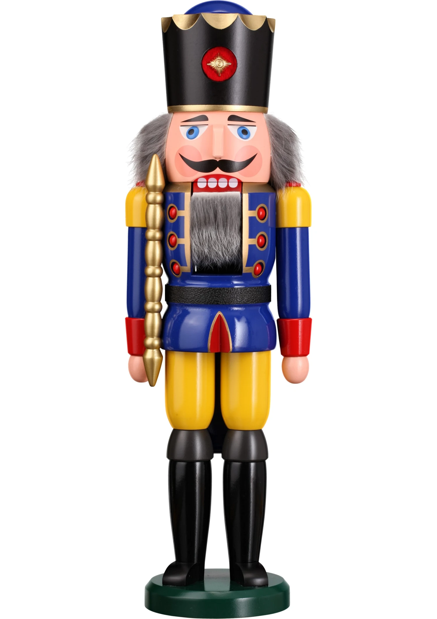 German Nutcracker King Blue, Height 50 Cm / 20 Inch, Original Erzgebirge By Seiffener Volkskunst 3 German Nutcracker King Blue, Height 50 Cm / 20 Inch, Original Erzgebirge By Seiffener Volkskunst