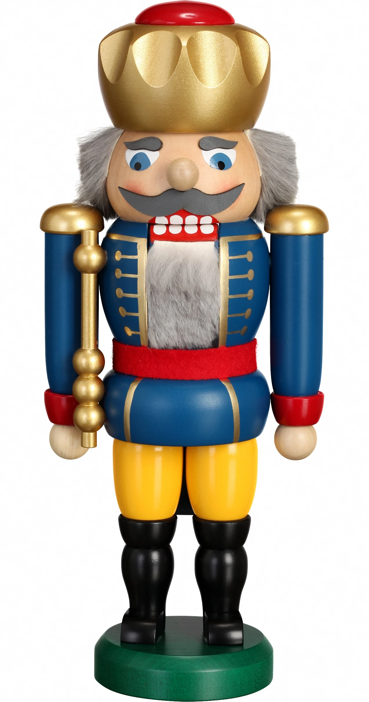 German Nutcracker King Blue, Height 25 Cm / 10 Inch, Original Erzgebirge By Seiffener Volkskunst SV 11951/2 3 German Nutcracker King Blue, Height 25 Cm / 10 Inch, Original Erzgebirge By Seiffener Volkskunst SV 11951/2