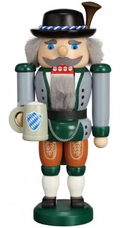 German Nutcracker Bavarian On Oktoberfest, Height 24 Cm / 9 Inch, Original Erzgebirge By Seiffener Volkskunst SV 11954