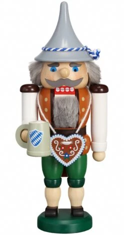 German Nutcracker Bavarian On Oktoberfest, Height 27 Cm / 11 Inch, Original Erzgebirge By Seiffener Volkskunst SV 11955