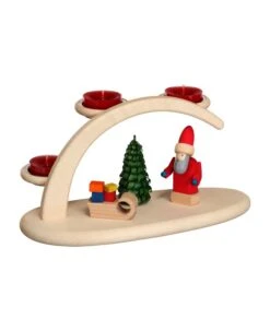 German Candle Arch Christmas, Length 25 Cm / 10 Inch, Natural, Original Erzgebirge By Seiffener Volkskunst SV 15302