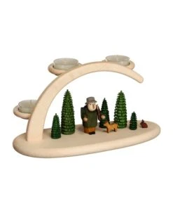 German Candle Arch, Length 25 Cm / 10 Inch, Natural, Original Erzgebirge By Seiffener Volkskunst SV 15303