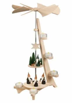 Pyramid L-shape, Height 50 Cm / 20 Inch, Original Erzgebirge By Seiffener Volkskunst