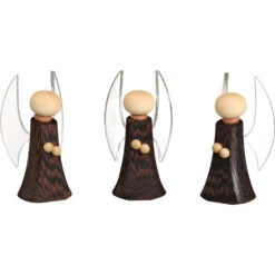 Angels, 3 Pieces, 7 Cm / 3 Inch, Original Erzgebirge By Seiffener Volkskunst
