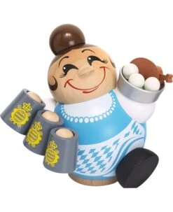 German Incense Smoker Waitress, Height 10 Cm / 4 Inch, Original Erzgebirge By Seiffener Volkskunst SV 19003