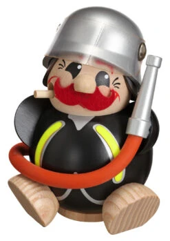 German Incense Smoker Firefighter, Height 12 Cm / 5 Inch, Original Erzgebirge By Seiffener Volkskunst SV 19022