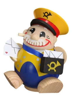 German Incense Smoker Postman, Height 12 Cm / 5 Inch, Original Erzgebirge By Seiffener Volkskunst SV 19024