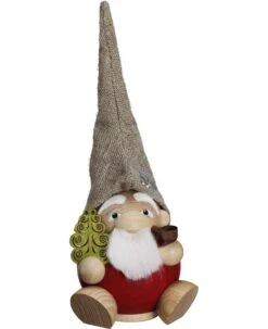 German Incense Smoker Forest Dwarf Santa Claus, Height 19 Cm / 8 Inch, Original Erzgebirge By Seiffener Volkskunst SV 19035