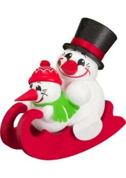 German Incense Smoker Cool-Man With Sleigh, Height 12 Cm / 5 Inch, Original Erzgebirge By Seiffener Volkskunst SV 19089