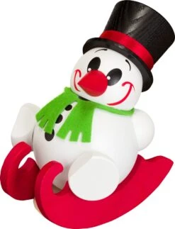 German Incense Smoker Cool-Man With Sleigh, Height 10 Cm / 4 Inch, Original Erzgebirge By Seiffener Volkskunst SV 19091