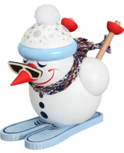 German Incense Smoker Cool-Man Downhill Skier, Height 11 Cm / 4 Inch, Original Erzgebirge By Seiffener Volkskunst SV 19095