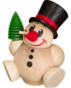 German Incense Smoker Cool-Man With Tree, Height 11 Cm / 4 Inch, Original Erzgebirge By Seiffener Volkskunst SV 19101