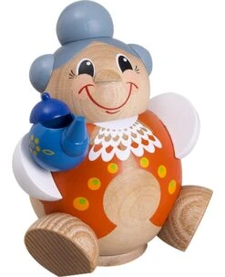 German Incense Smoker Grandma, Height 11 Cm / 4 Inch, Original Erzgebirge By Seiffener Volkskunst SV 19122