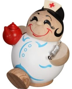 German Incense Smoker Nurse, Height 11 Cm / 4 Inch, Original Erzgebirge By Seiffener Volkskunst SV 19123
